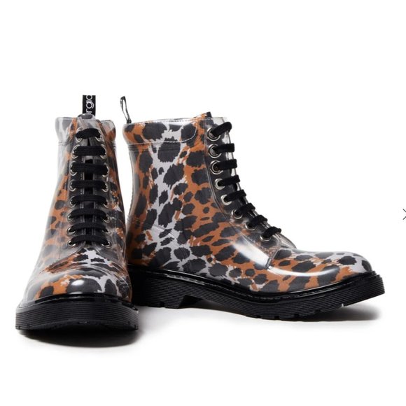 NWT: SERGIO ROSSI | Leopard-print and Clear PVC combat boots - Picture 4 of 12